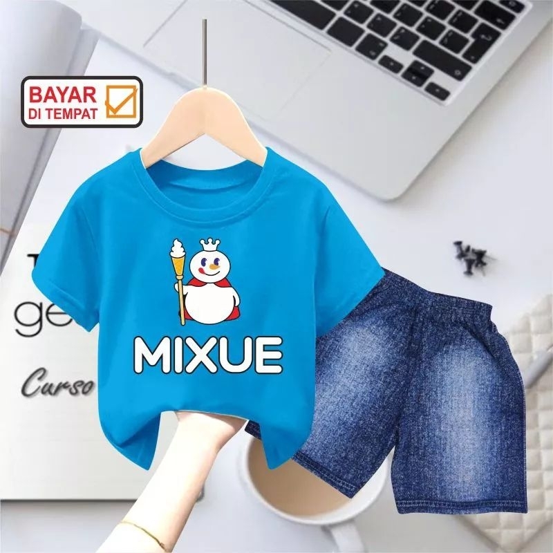 KHILIN STORE Baju Kaos Anak Mixue Usia 2-10th Atasan Kids Perempuan Laki-laki