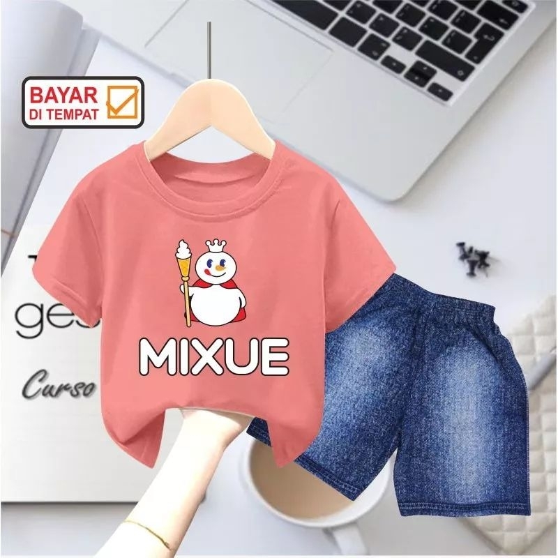 KHILIN STORE Baju Kaos Anak Mixue Usia 2-10th Atasan Kids Perempuan Laki-laki