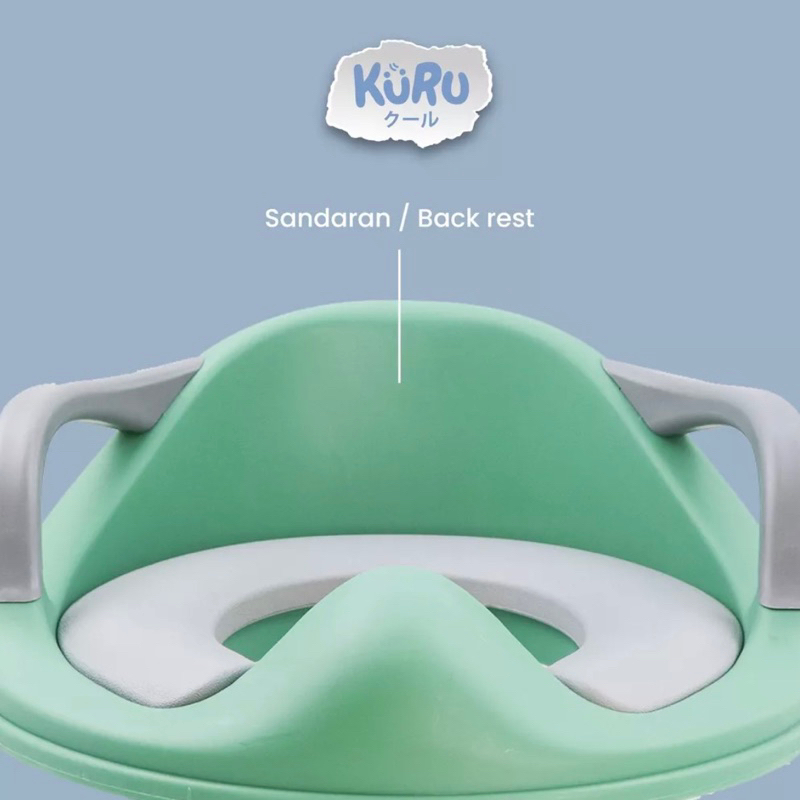 Kuru Potty Seat Handle Alas Duduk Kloset Toilet Anak Pegangan Training Pee Poo Alas Duduk Empuk