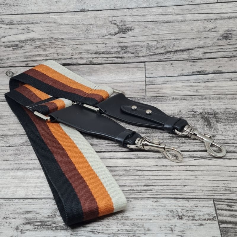 Paul canvas bag strap with genuine leather / tali tas