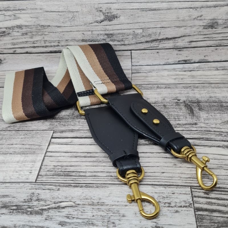 Paul canvas bag strap with genuine leather / tali tas