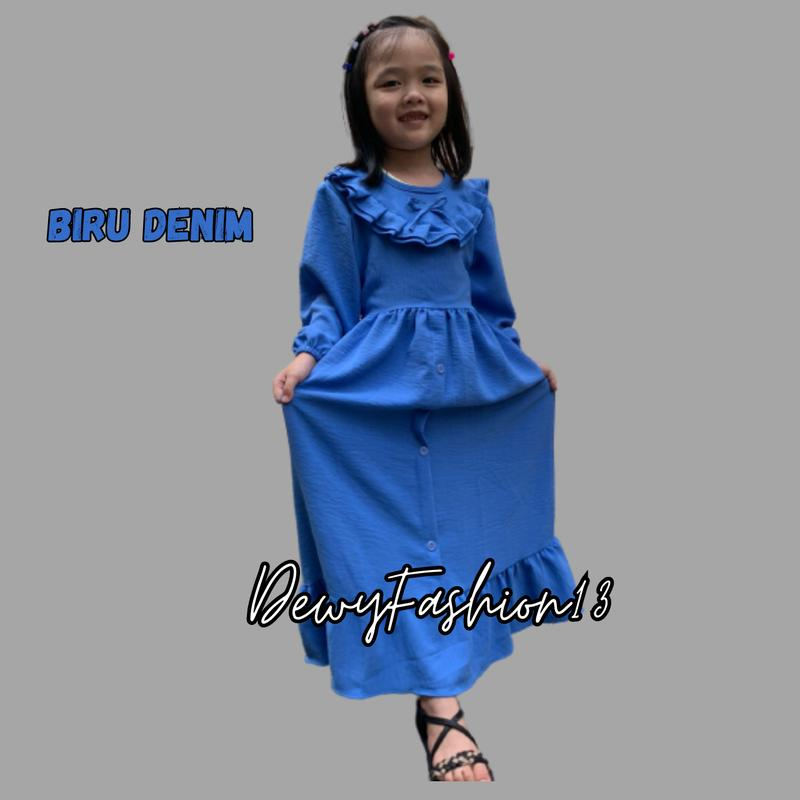 Gamis Anak 11-12 Tahun Model Arafah Bahan Crinkle Premium Termurah