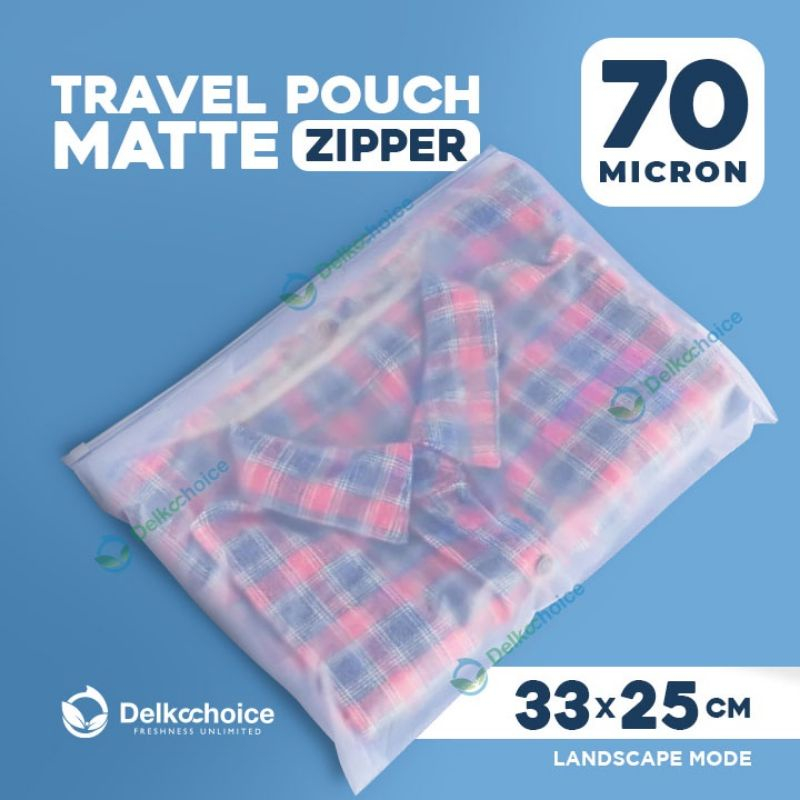 Travel Pouch Organizer Serbaguna Ziplock Matte Delkochoice Landscape 33x25