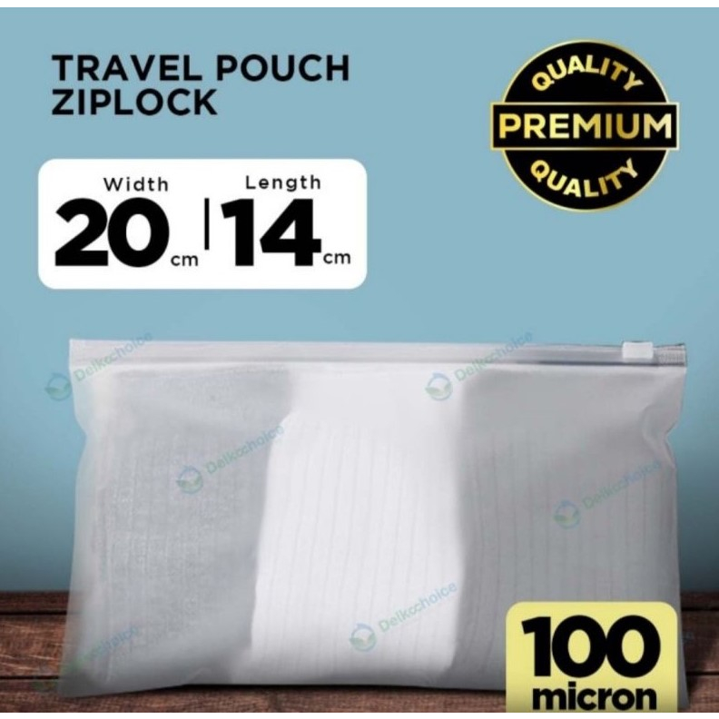 Travel Pouch Organizer Ziplock Matte Premium 100mic 20x14