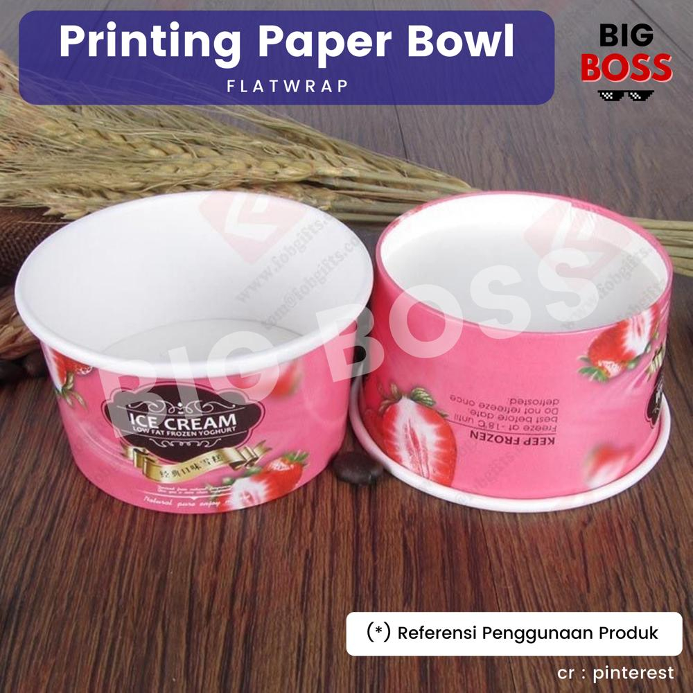 [CUSTOM PRINT] Printing Full Warna Paper Bowl / Mangkok Kertas Rice Bowl 360ml 500ml 650ml 800ml + Tutup/Lid min Qty 3000Pcs