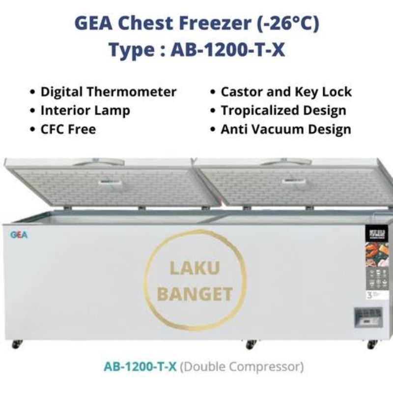 GEA AB-1200-T-X CHEST FREEZER 1050 L AB 1200 TX AB1200TX FREEZER BOX