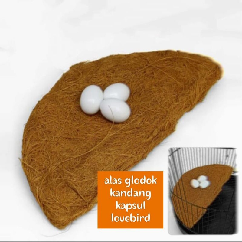 Alas glodok setengah lingkaran kandang lovebird bahan serat coco fiber
