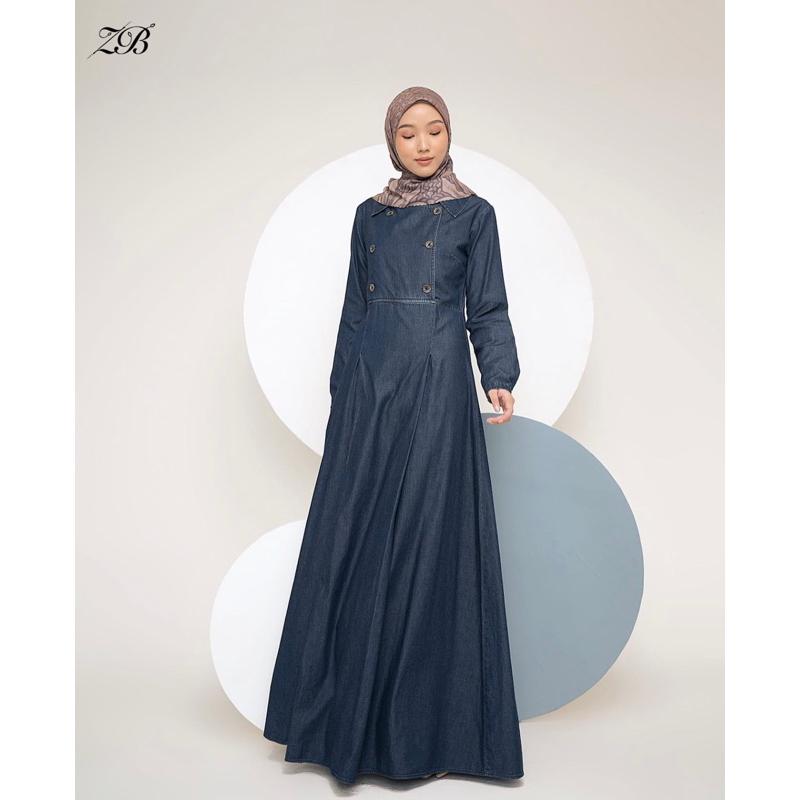 Felicia  Denim Dress Heaven Lights Zb by Zerina Banu (Siap Kirim)