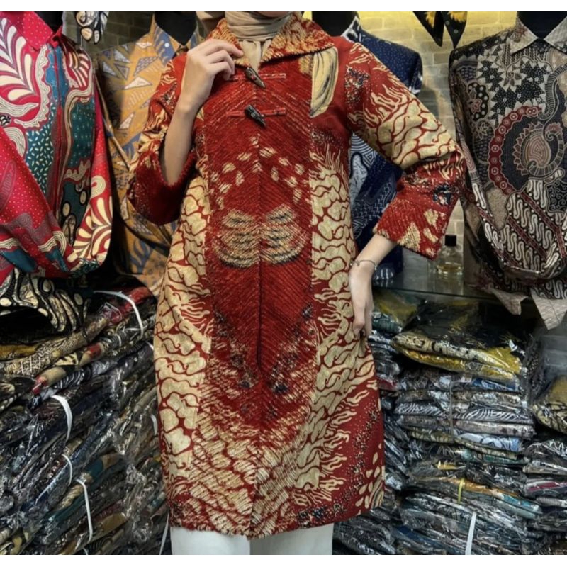 COUPLE KEMEJA BATIK DRESS TUNIK DOBY SIKAT BULU SUPER PREMIUM @batik_berkah_store