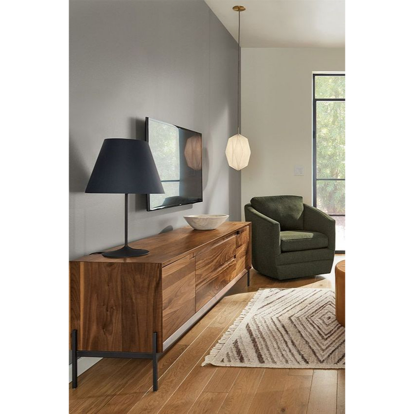 Bufet TV Besi Minimalis Industrial Modern Meja Rak Kayu Jati Jepara Kokoh Awet