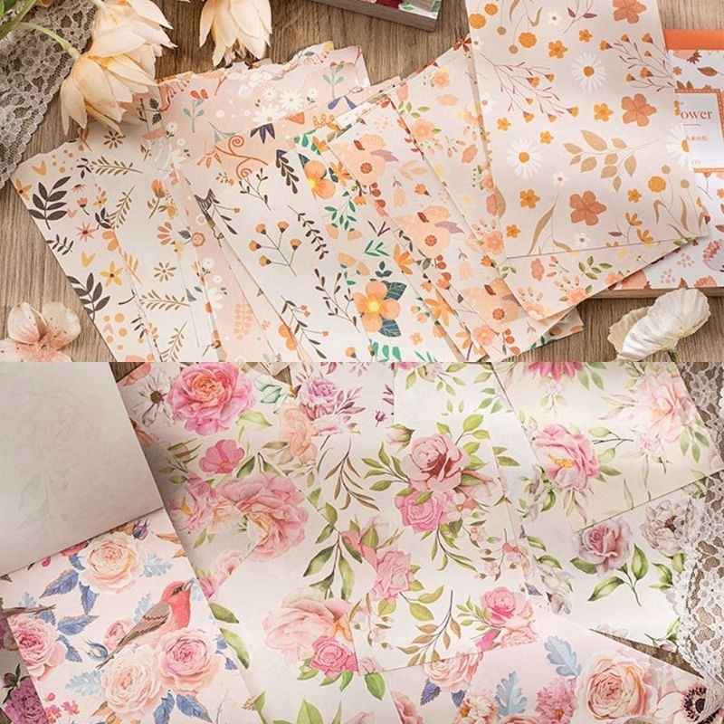 

Flower Deco Paper Jurnal Scrapbook Journal 20 Lembar