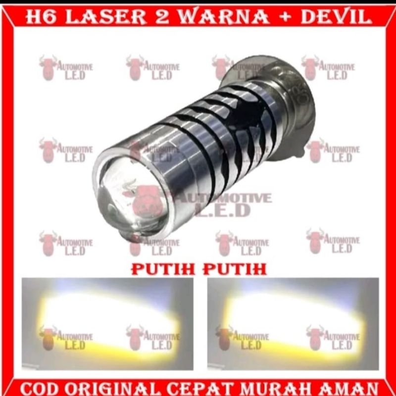 4841 lampu led utama laser H6 2warna ac-dc metic bebek