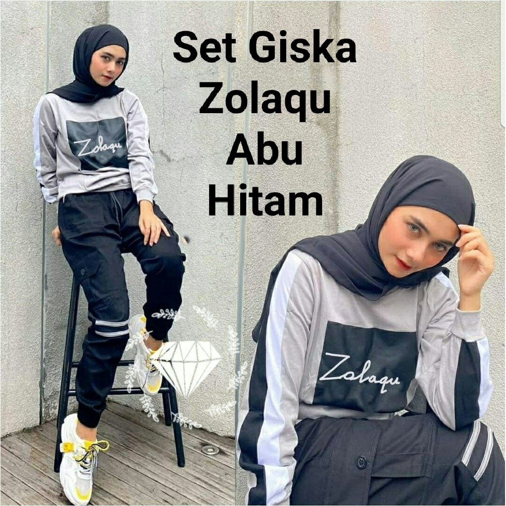 Pakaian Set Wanita  Kekinian/Set Giska Z Style Dan Set Giska Zolaqu All Size/Matt Babyterry Mix Moscrepe