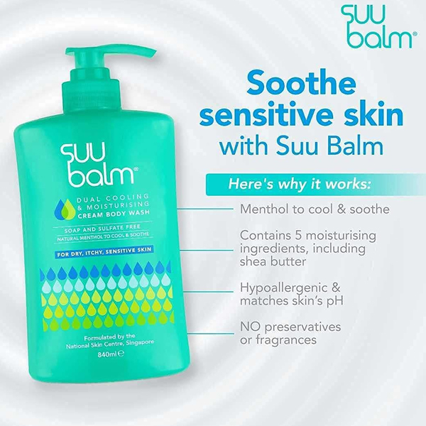 SUU Balm Adult Body Wash Cream Dry Itchy Sensitive Problem Skin 100ml