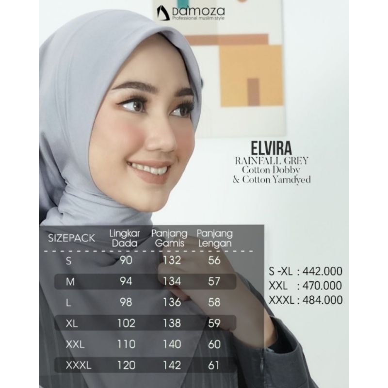 Damoza Couple Series Elvira dan Elvaro Rainfall Grey Gamis Elvira Koko Elvaro