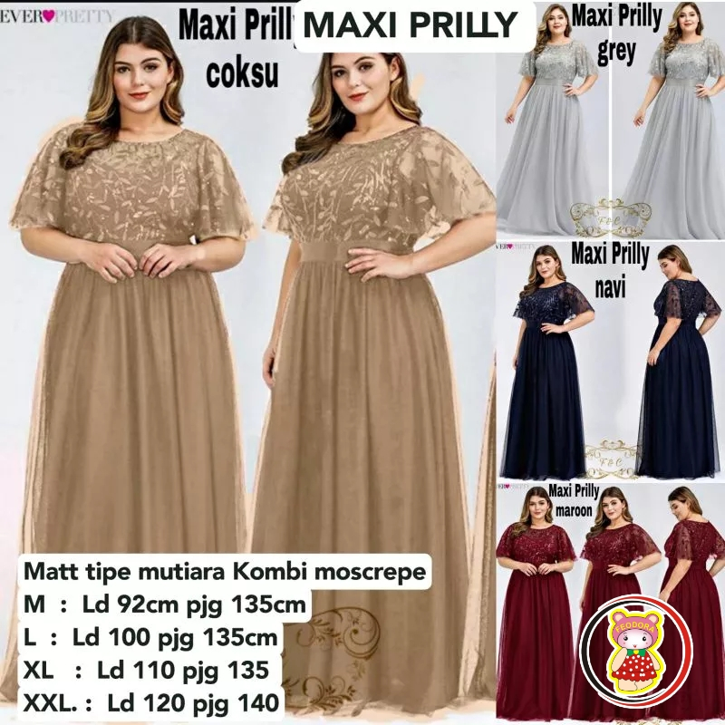 Feodora fashion / Maxi Prilly / dress wanita / dress jumbo wanita / fashion wanita / pakaian wanita (GOOD QUALITY)