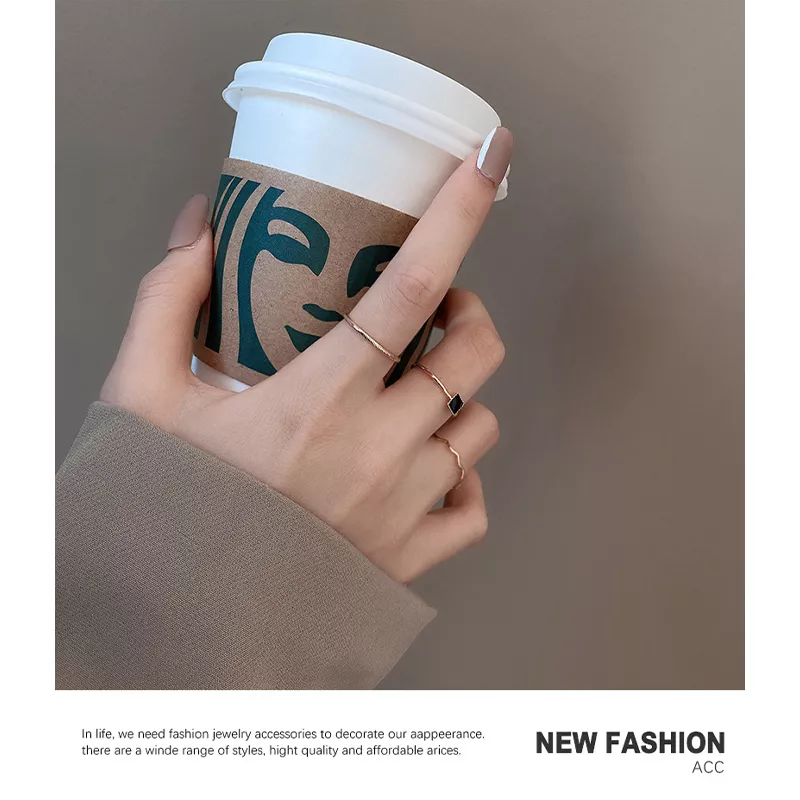 Import Set 5pc Perhiasan Cincin Kristal Mutiara Emas Perak Bentuk Hati Model Hollow Fashion Korea