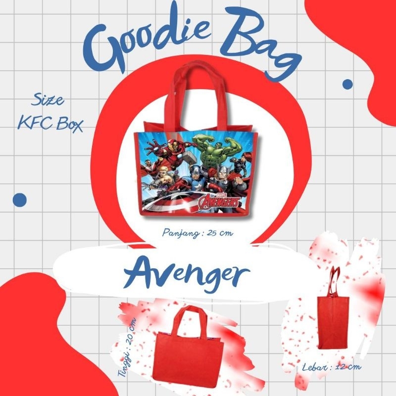 

Tas Ultah Tas Avenger/ Tas Ulang Tahun Anak / Tas Aqiqah / Goodie Bag Souvenir Besek Kantong Custom Nama Dan Foto