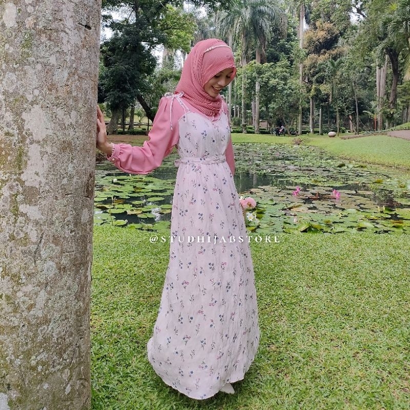 Hagia Overall Dress Gamis Bunga Hagia by Studhijabstore