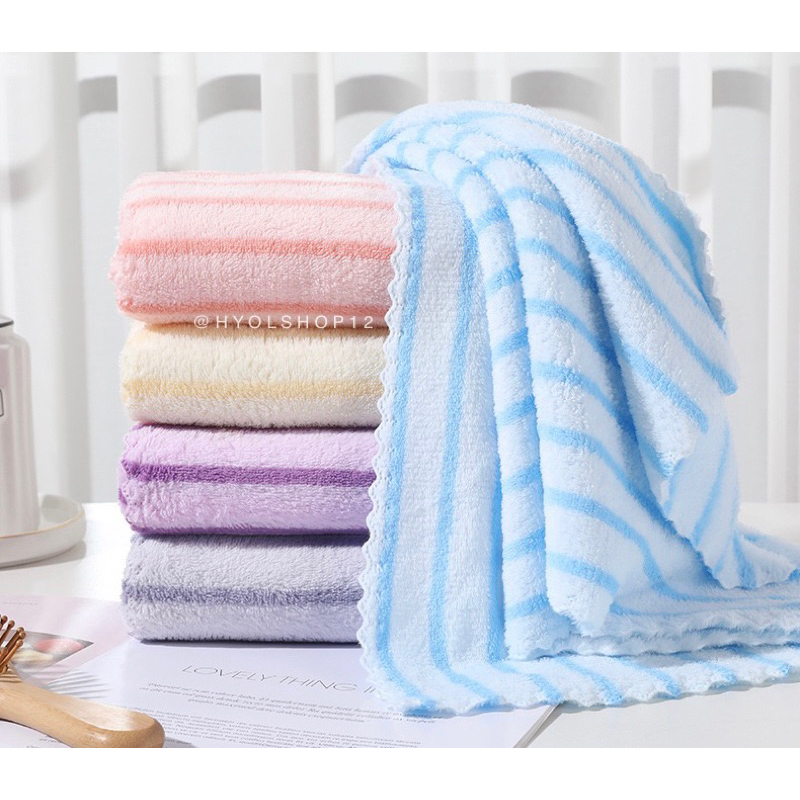 [HY.OLSHOP12] Handuk Set 2in1 New Motif Garis Handuk Mandi &amp; Wajah Handuk Mandi Dewasa