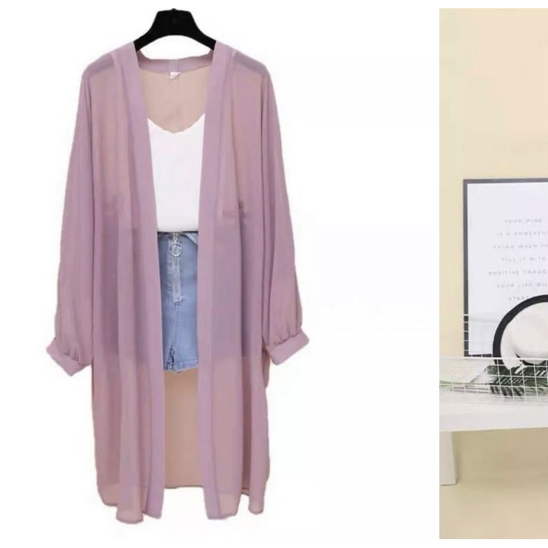 Outer lengan panjang ceruty babydoll