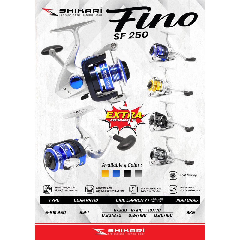 REEL SHIKARI FINO ALMUNIUM SPOOL BONUS HANDLE CADANGAN