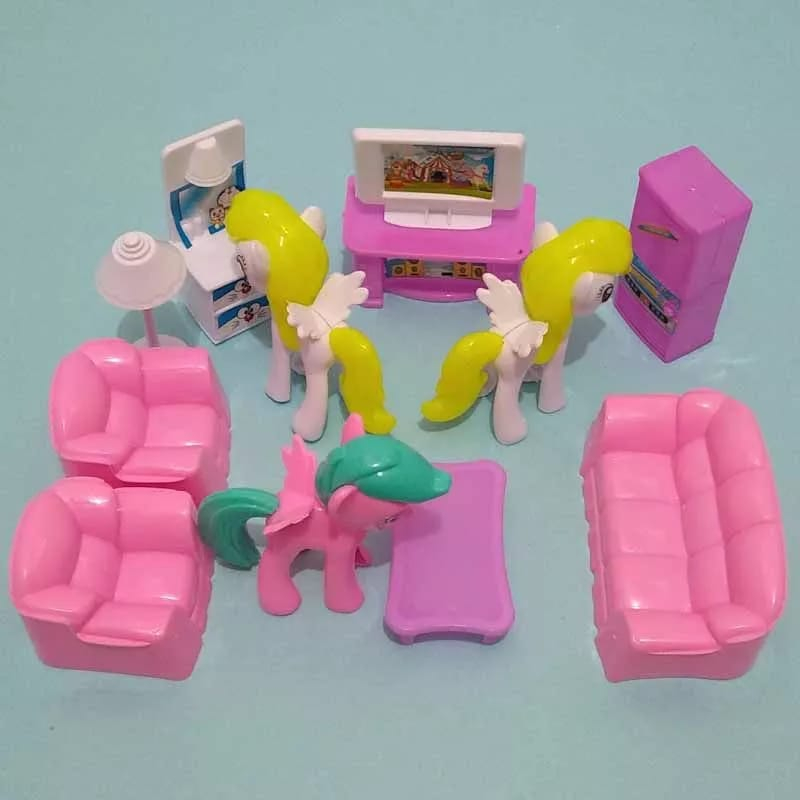 FI 557 Mainan Kuda Poni / Little Pony Unicron Mainan Anak Perempusn Set Furniture Meja