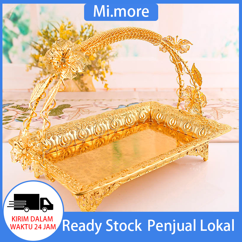 Mi.more Emas Nampan 30CM Snack Basket / Golden Serving Tray / Cupcake Tray Dessert Tray / Dekorasi Home