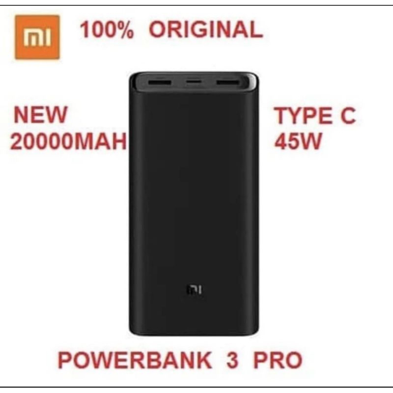 Powerbank Xiaomi Redmi 3 Pro 20000mah/Powerbank xiaomi redmi 2000mah 18w/Powerbank xiaomi redmi 1000