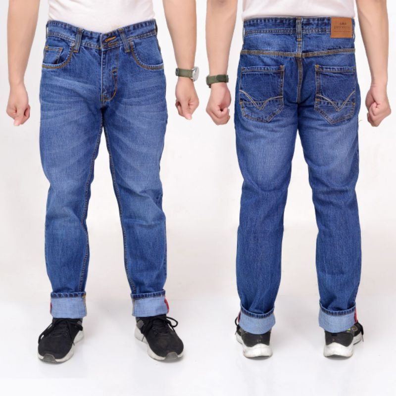 Louis Martine Pria Original Celana Jeans Size 28-38 Asli 100% Premium Standar Panjang Model Terbaru 2023