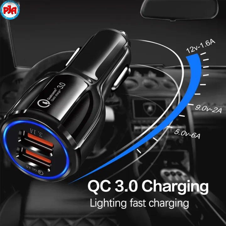 Charger Mobil Adaptor Car Charger Saver Mobil Fast Charger 2 Usb Port Fast Charging