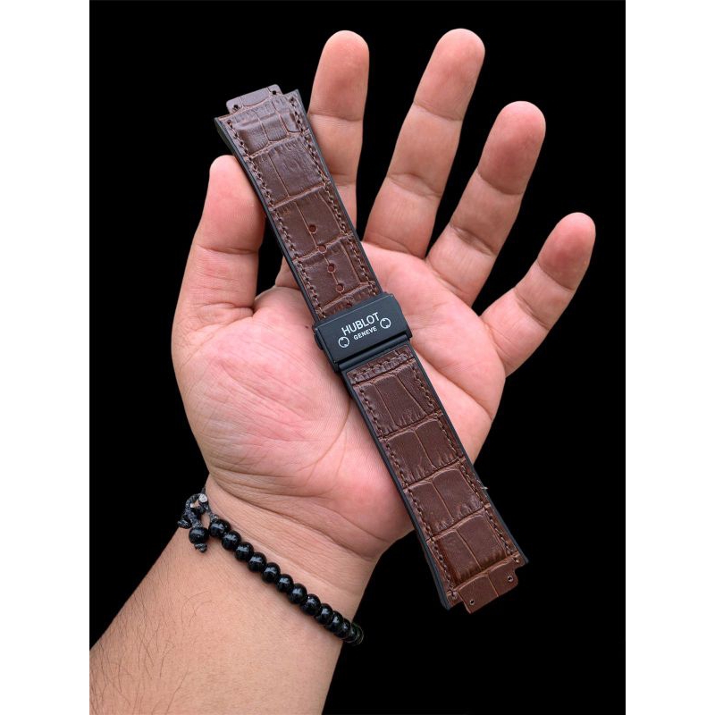 Strap tali jam tangan brand ternama coklat corak buckle 24mm