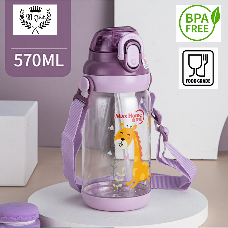 BOTOL MINUM Anak Maxhome 550ml 570ml 650ml Anti Bocor Wildlife Foodgrade