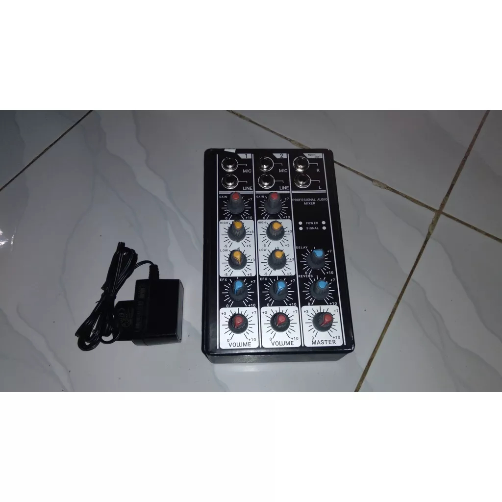 Mini Mixer Audio 2 Channel Bisa Digunakan Karaoke I Mixer Karaoke - Black