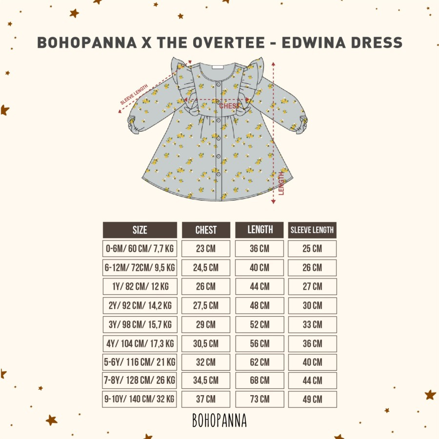 BOHOPANNA - BOHOPANNA X THE OVERTEE - EDWINA DRESS - DRESS ANAK