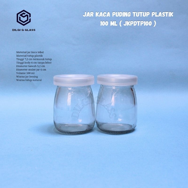 JKPDTP100 jar kaca puding 100ml/glass jar 100ml puding/jar yoghurt