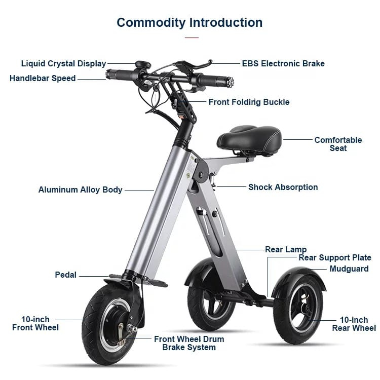 Sepeda Lipat Listrik Millennium Roda 3 versi Terbaru - Millenium Scooter Electric