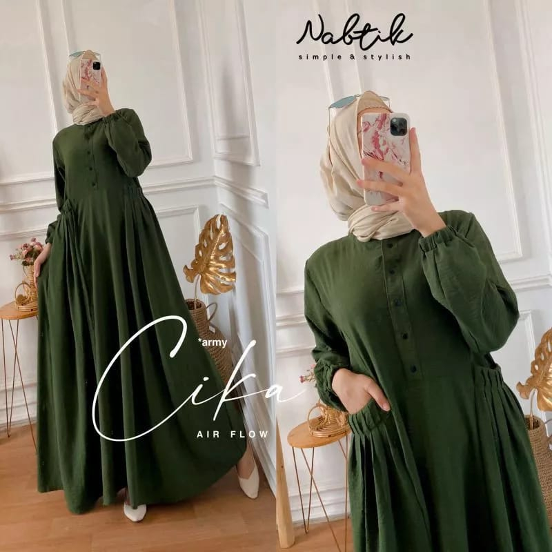 GAMIS CIKA BAHAN CRINKLE AIRFLOW