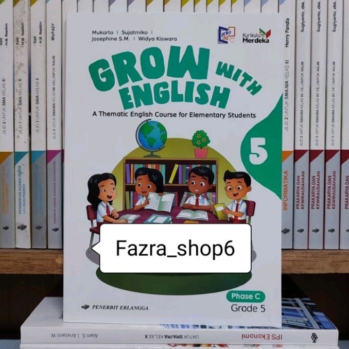 NEW Buku Grow with english bahasa inggris sd/mi kelas 5 kurikulum merdeka erlangga