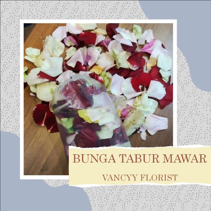 Bunga Tabur Mawar Mix Warna / Bunga Tabur Makam Mawar Merah Putih 100 Gram / Bunga Tabur Mawar Merah