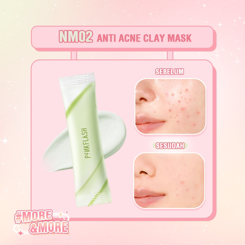 Pinkflash Clay Mask PF-SC03 Gentle Peeling Clay Mask, Anti Acne, Brightening Glow Clay Mask Pinkflash Original BPOM