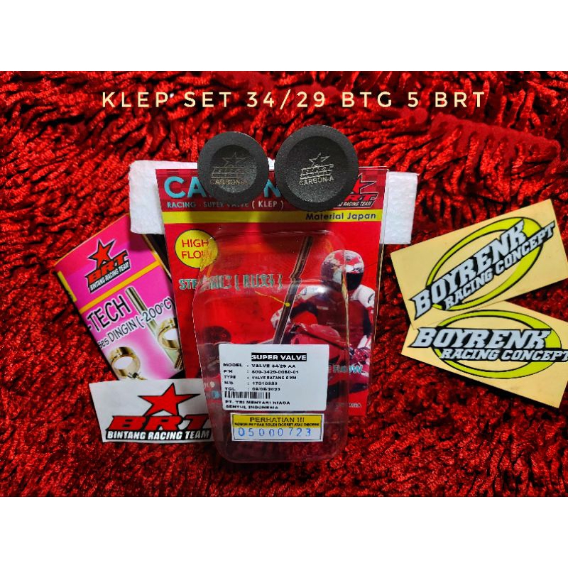 VALVE KLEP SET BRT CARBON AB BATANG 5 34/29 - BOYRENK RACING CONCEPT