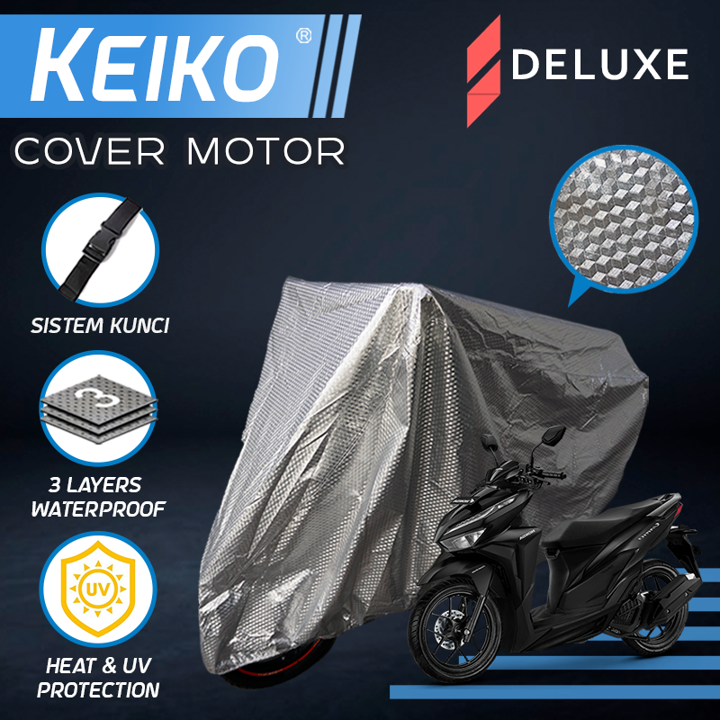 Cover Sarung Tutup 3 Layer Lapis Motor Besar (L) Waterproof Vario Vixion CBR250RR Ninja RX King Aerox Keiko Deluxe