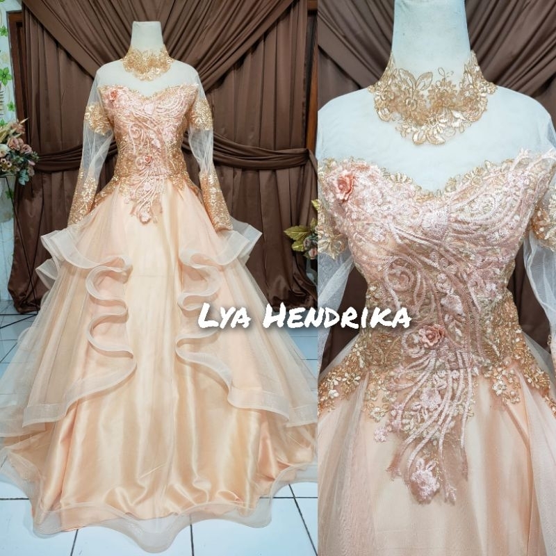 Baju pengantin/pre wedding/penyanyi/pesta tile susun 3D