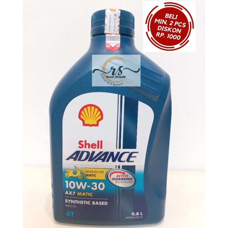 OLI SHELL AX7 MATIC SAE 10W-30 800 ML ORIGINAL