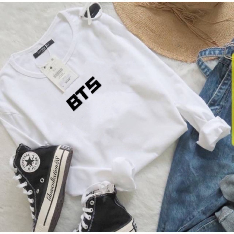 IL - SALE ATASAN WANITA LENGAN PANJANG MOTIF BTS / KAOS WANITA LENGAN PANJANG KASUAL