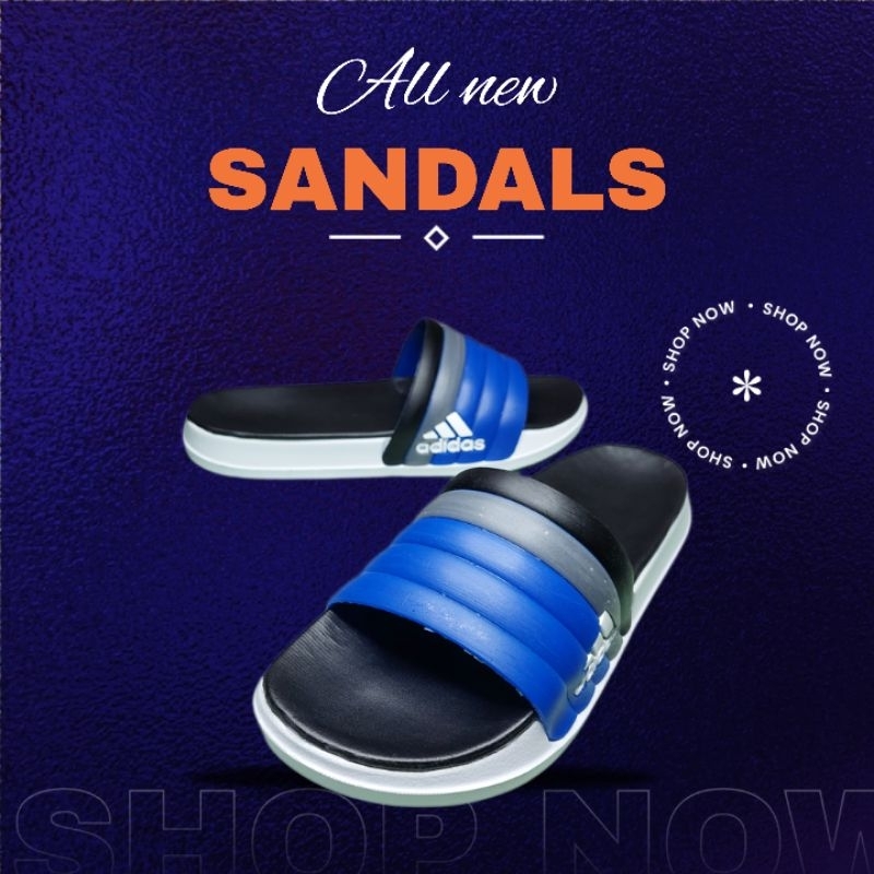 ReynataShoes - Sandal / Sendal Slop Selop Casual IMPOR Laki Laki Unisex GG BLUE