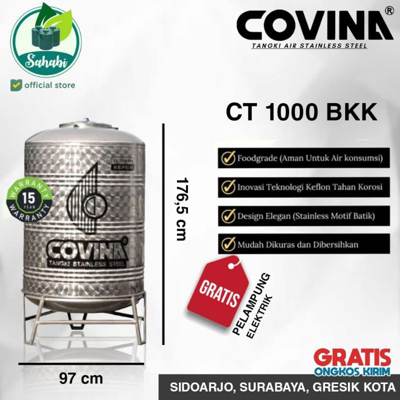 Tandon Air / Toren Air / Tangki Air Stainless COVINA 1000 BKK