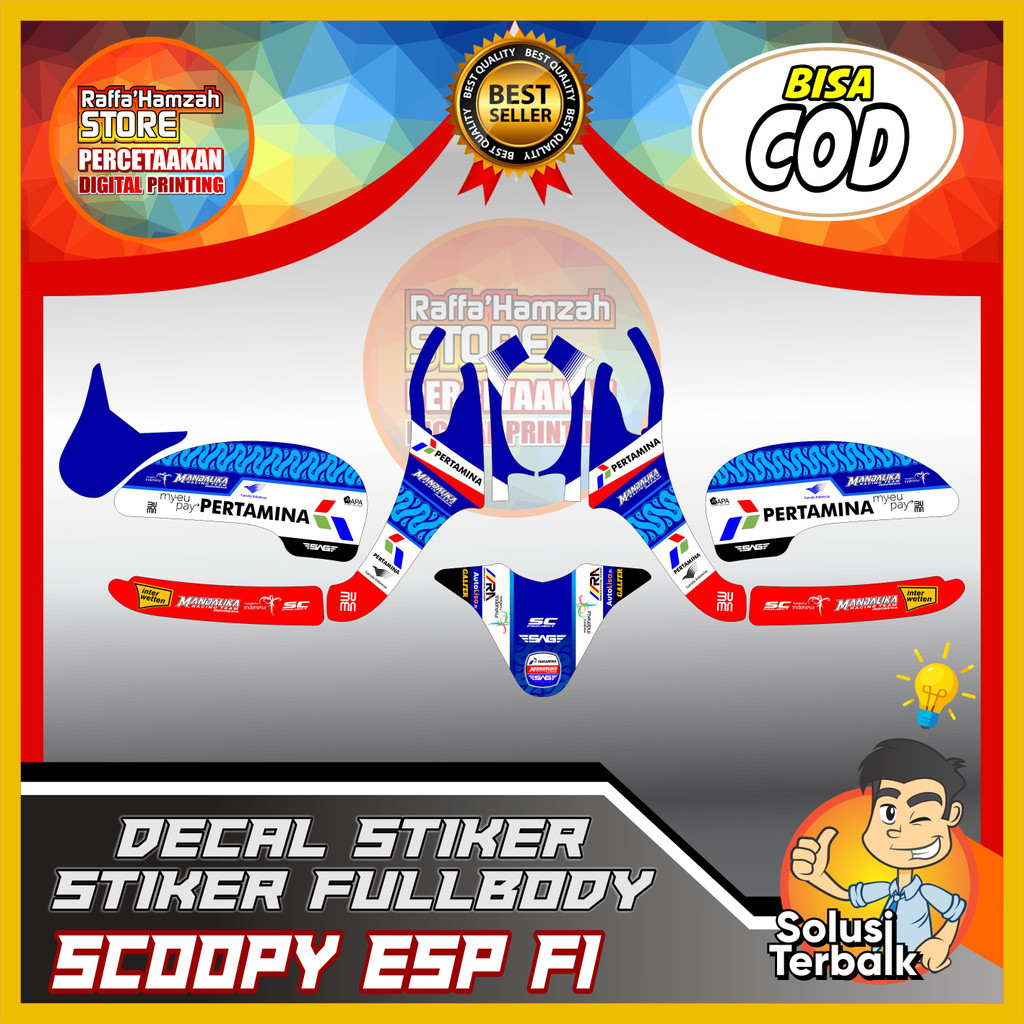 Decal Scoopy Karbu Full Body Stiker Scoopy Karbu Lama Striping Scoopy Karbu Lama Motip Mandalika