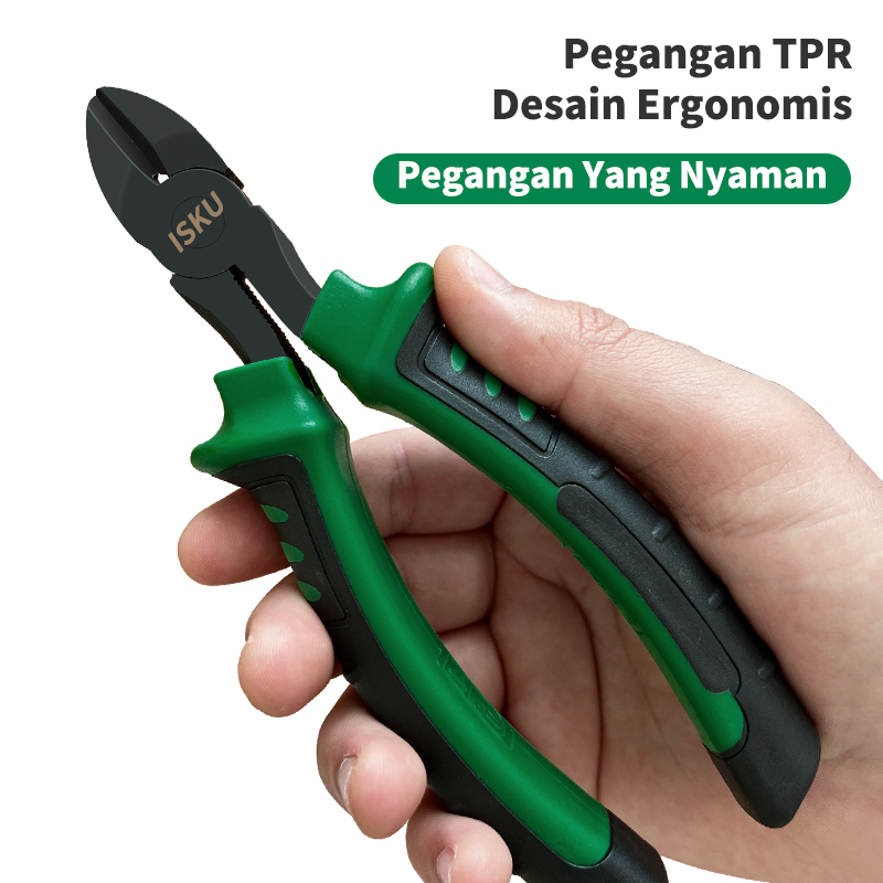 ISKU Tang Potong Kawat Kabel 6&quot; Wire Cutter Plier CR-V Steel 55# Professional Berkualitas
